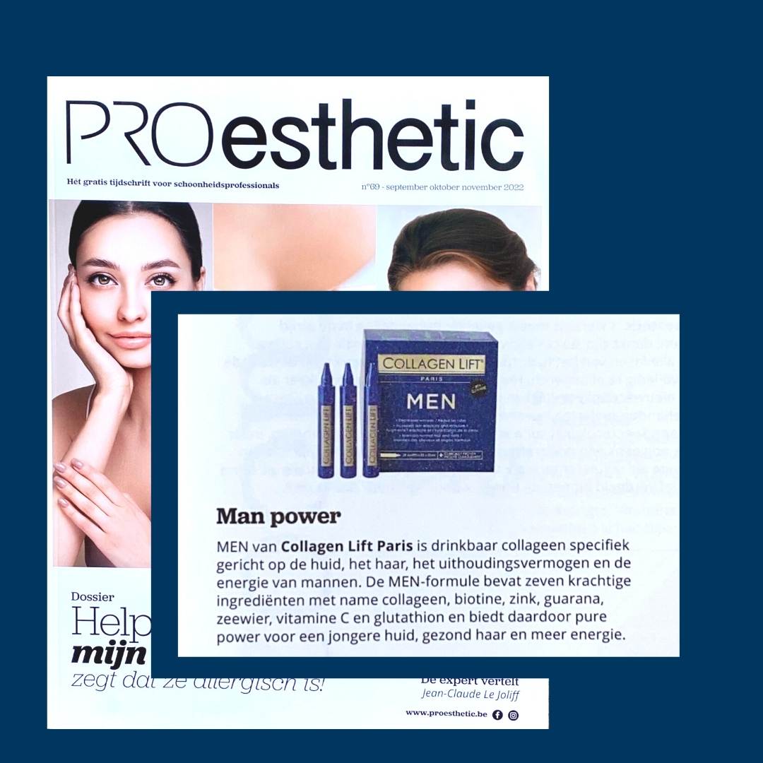 Neem elke dag 1 ampule MEN voor echte man power, drinkbaar collageen met extra energie voor een sterke huid, haren en nagels